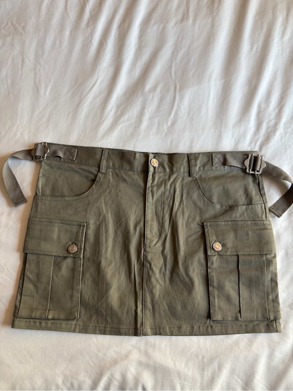 No Vacancy Cargo Mini Skirt Olive Green Punk Utility Grunge